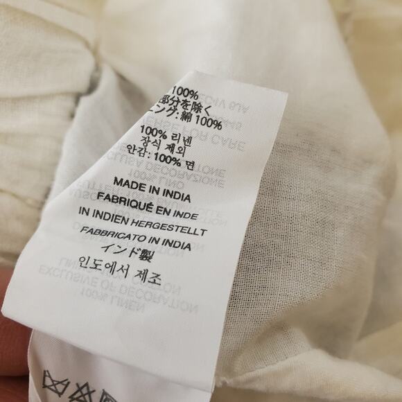 J Crew Collection White linen shorts with black embroidery and tassels Size XS - Picture 8 of 10